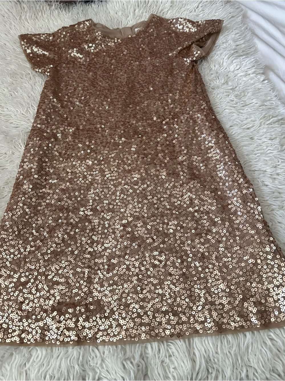 GAP Girls Rose Gold Sequin A-Line Dress XL
